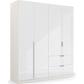 Oakwood Rauch White Glass Modern Quadra Spin 4 Door Combi 181CM Wardrobe