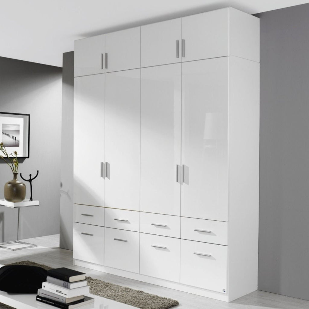 Oakwood Rauch Celle 4 Door combi wardrobe with extended top - 236 Height