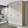 Oakwood Rauch Celle 4 door hinged combi wardrobe with top drawers - 249 Height