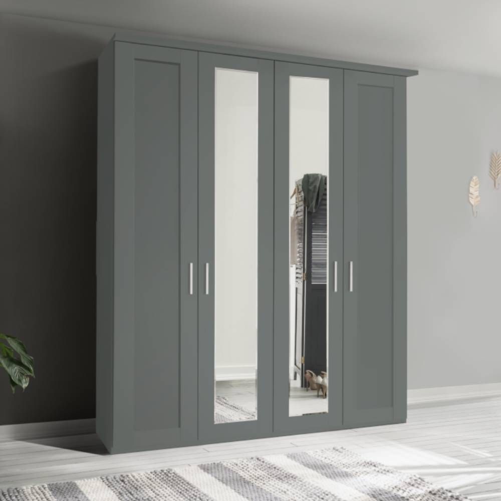 Oakwood Wiemann Cambridge 4 Hinged Door Wardrobe with Mirror