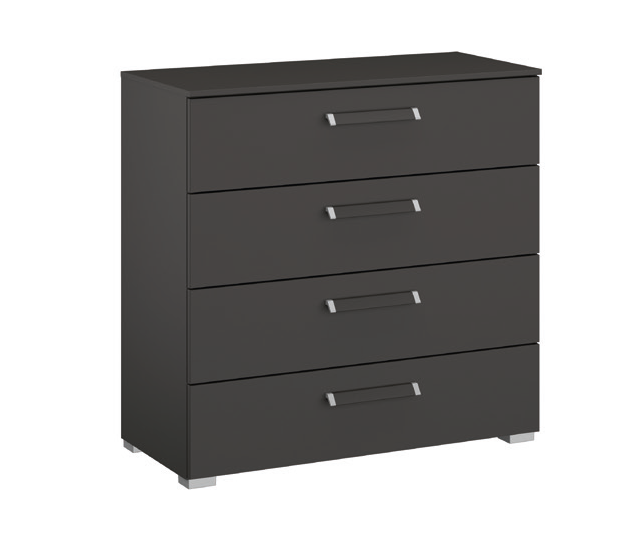 Oakwood Rauch Tarabo Graphite and Mirror Front Sliding Door Wardrobe