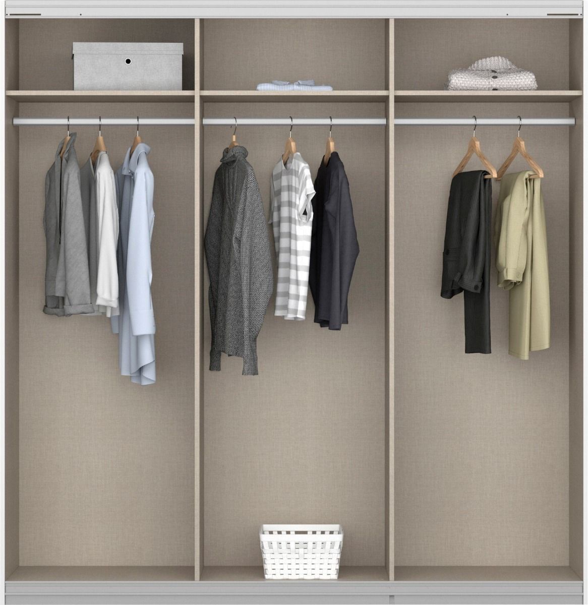 Oakwood Rauch Oracle Metallic Grey 3 Door Full Mirror Sliding Wardrobe 203CM