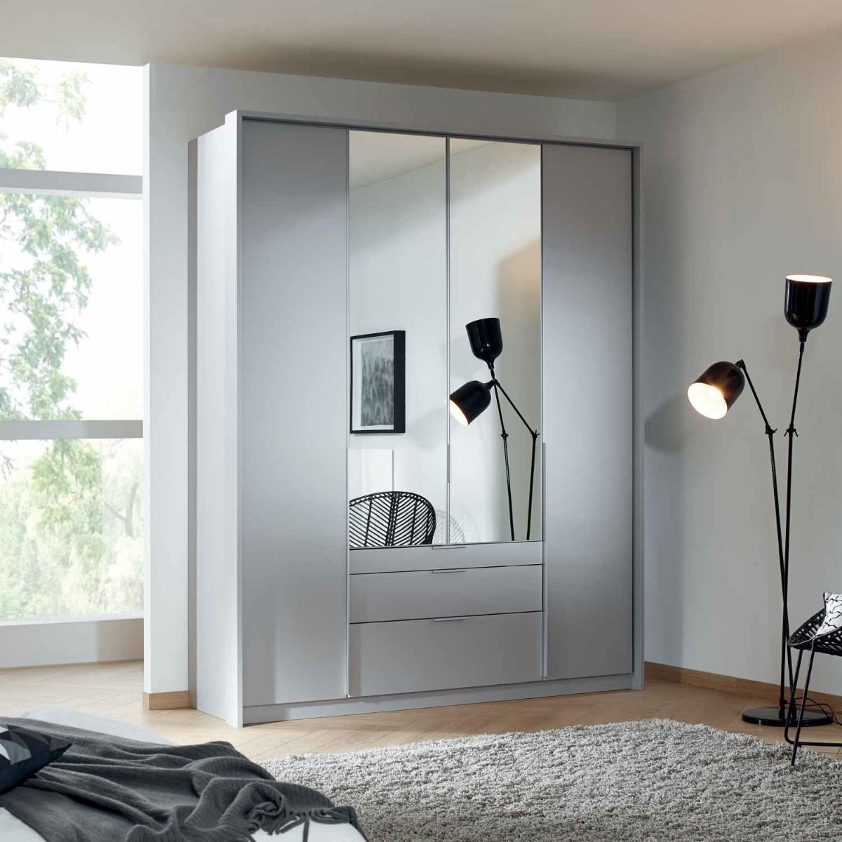 Oakwood Rauch Alabama combi Wardrobe - Matt Finish - All Sizes