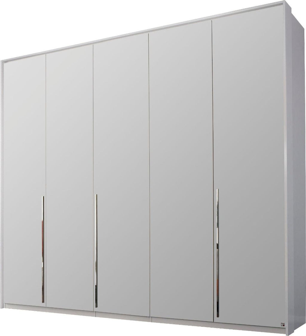 Oakwood Rauch Montclar 5 Door Hinged High Gloss White Wardrobe with Premium Interior