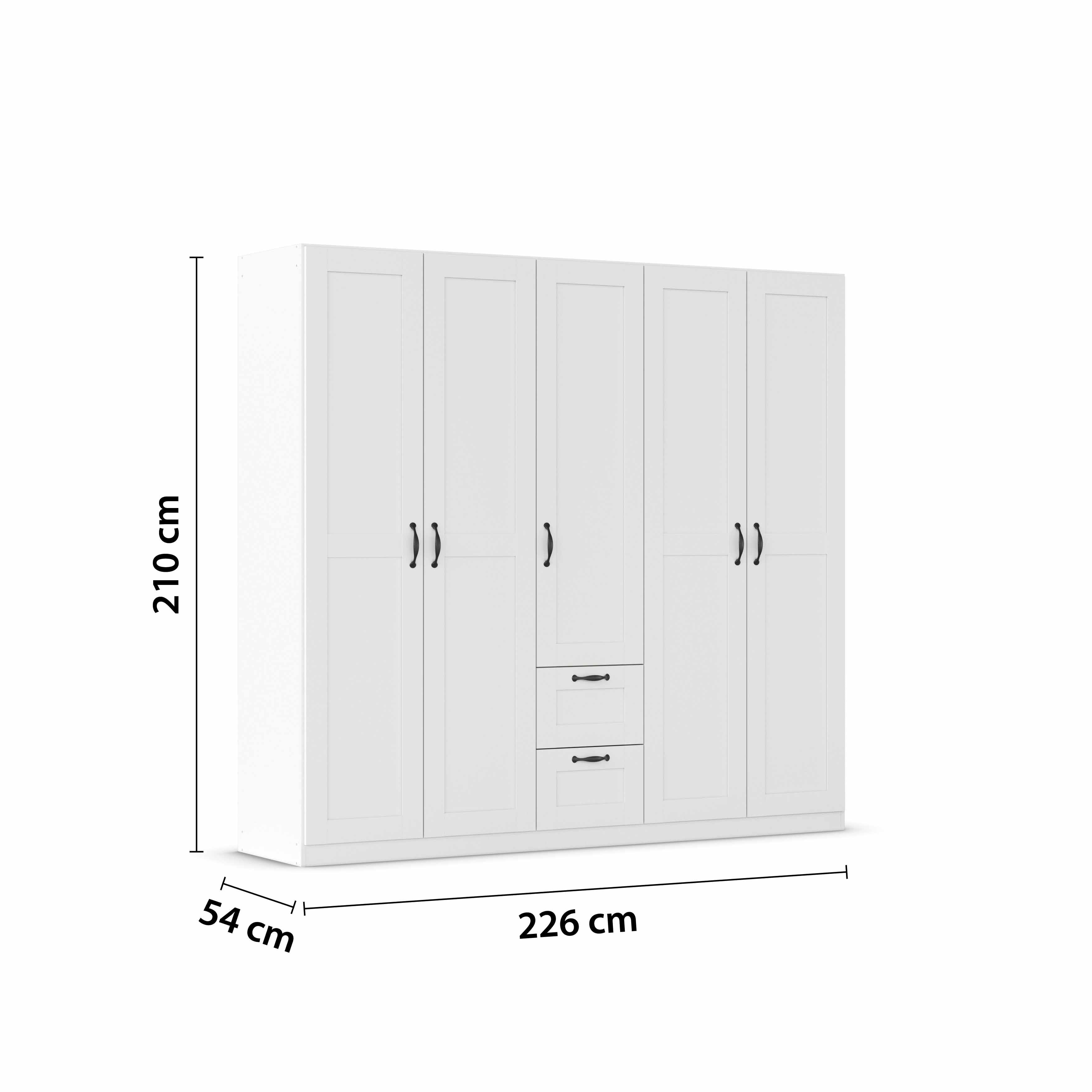 Oakwood Rauch Cottage 5 Door Combi Wardrobe
