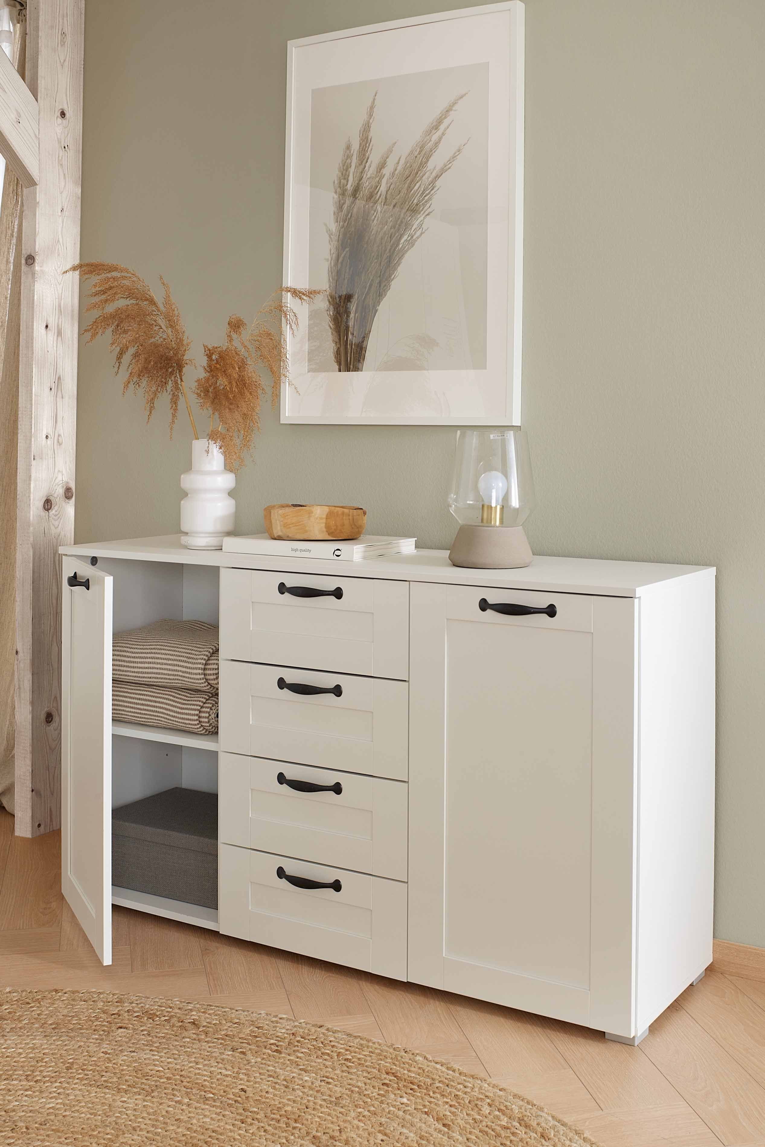 Oakwood Rauch Cottage 6 Door Hinged Wardrobe with Mirror