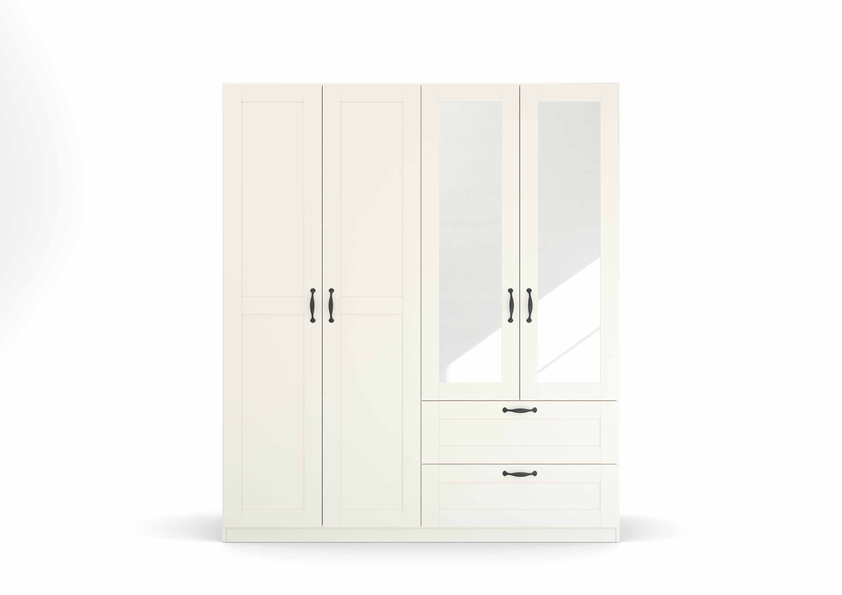 Oakwood Rauch Cottage 4 Door Combi Wardrobe with Mirror