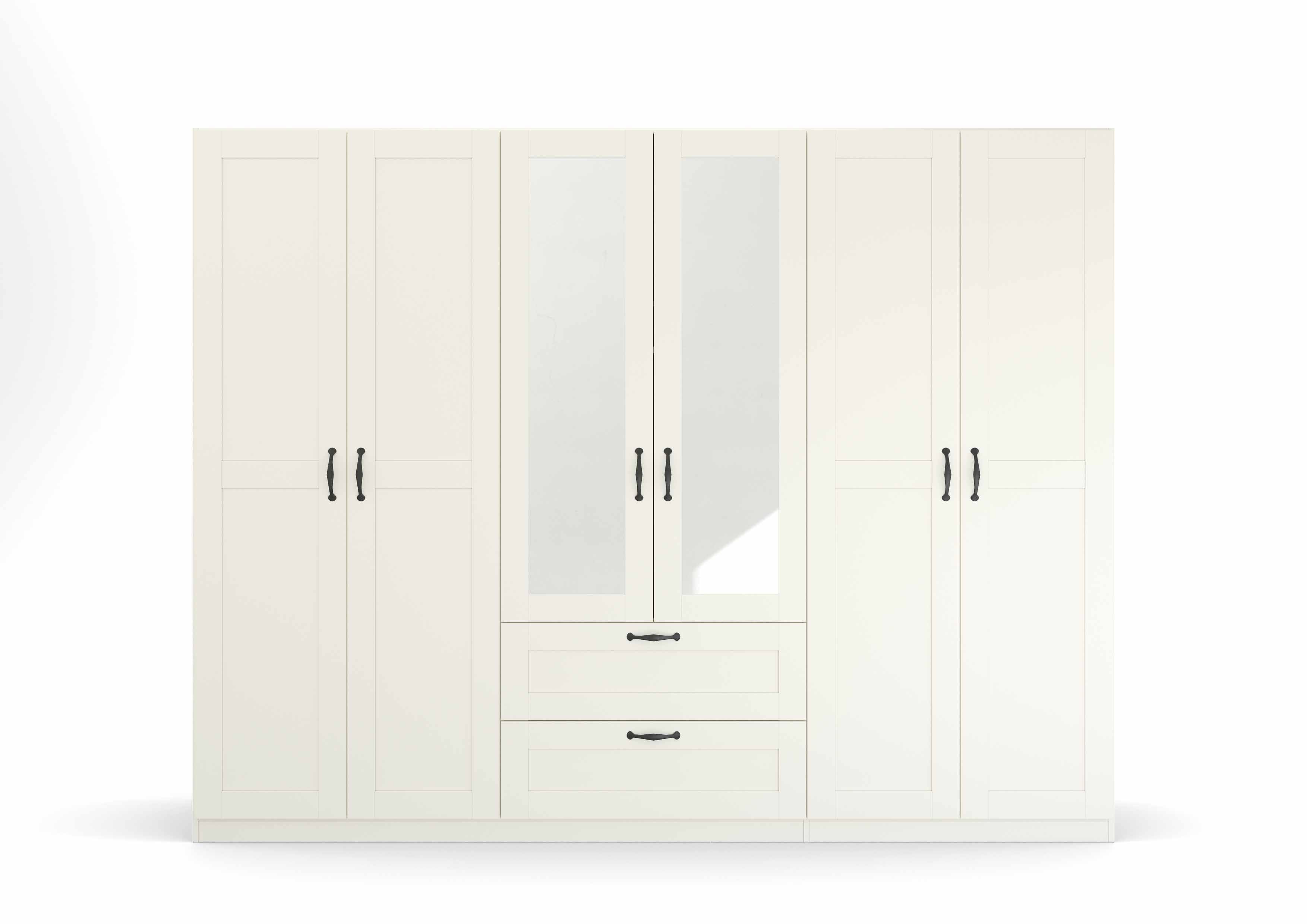 Oakwood Rauch Cottage 6 Door Combi Wardrobe WIth Mirror