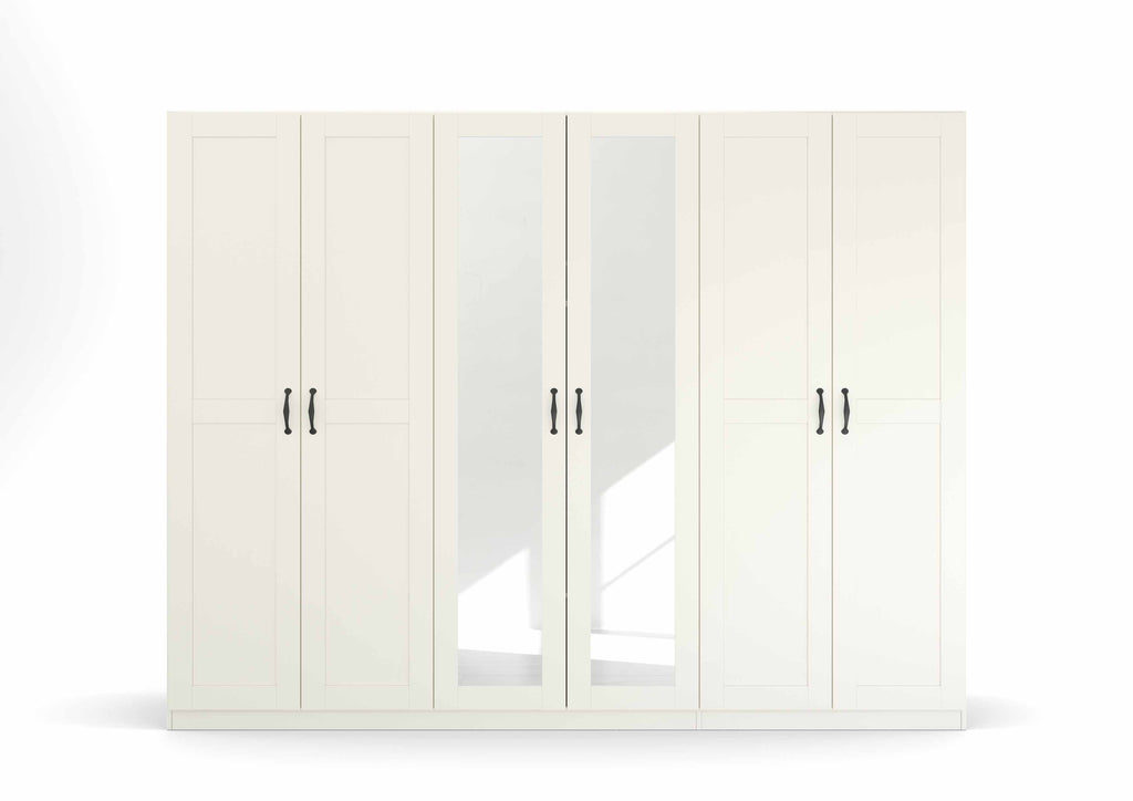 Oakwood Rauch Cottage 6 Door Hinged Wardrobe with Mirror