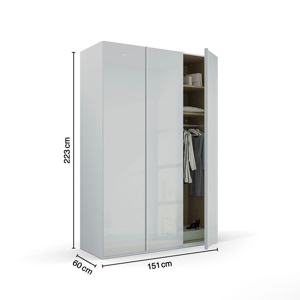 Oakwood Rauch Skat meridian 3 Hinged Door Wardrobe Glass Finish