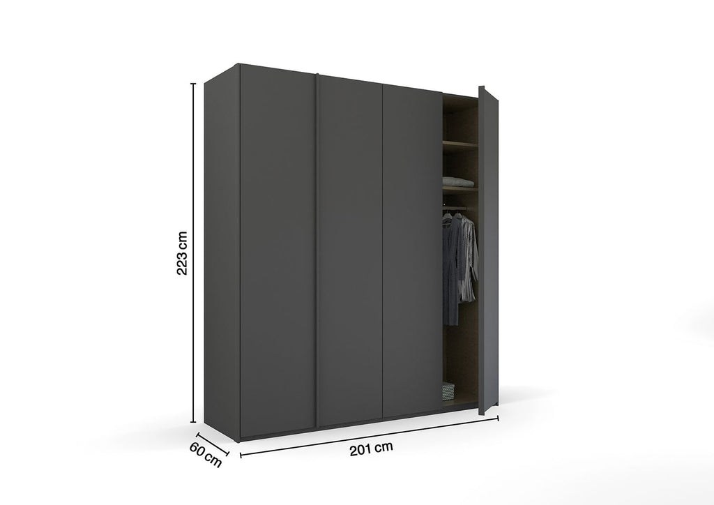 Oakwood Rauch Skat meridian 4 Hinged Door Wardrobe Matt Finish