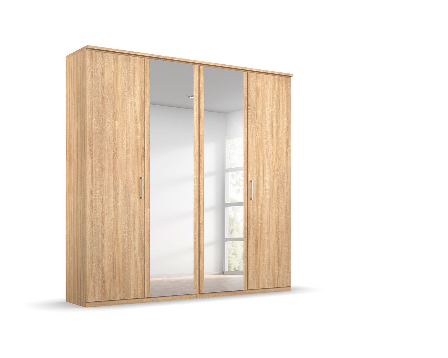 Oakwood Rauch Tellin 4 Hinged Door Wardrobe With 2 Mirrored Doors
