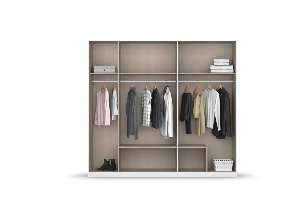 Oakwood Rauch Davoa 5-Door Hinged Wardrobe with 3 Mirror Doors