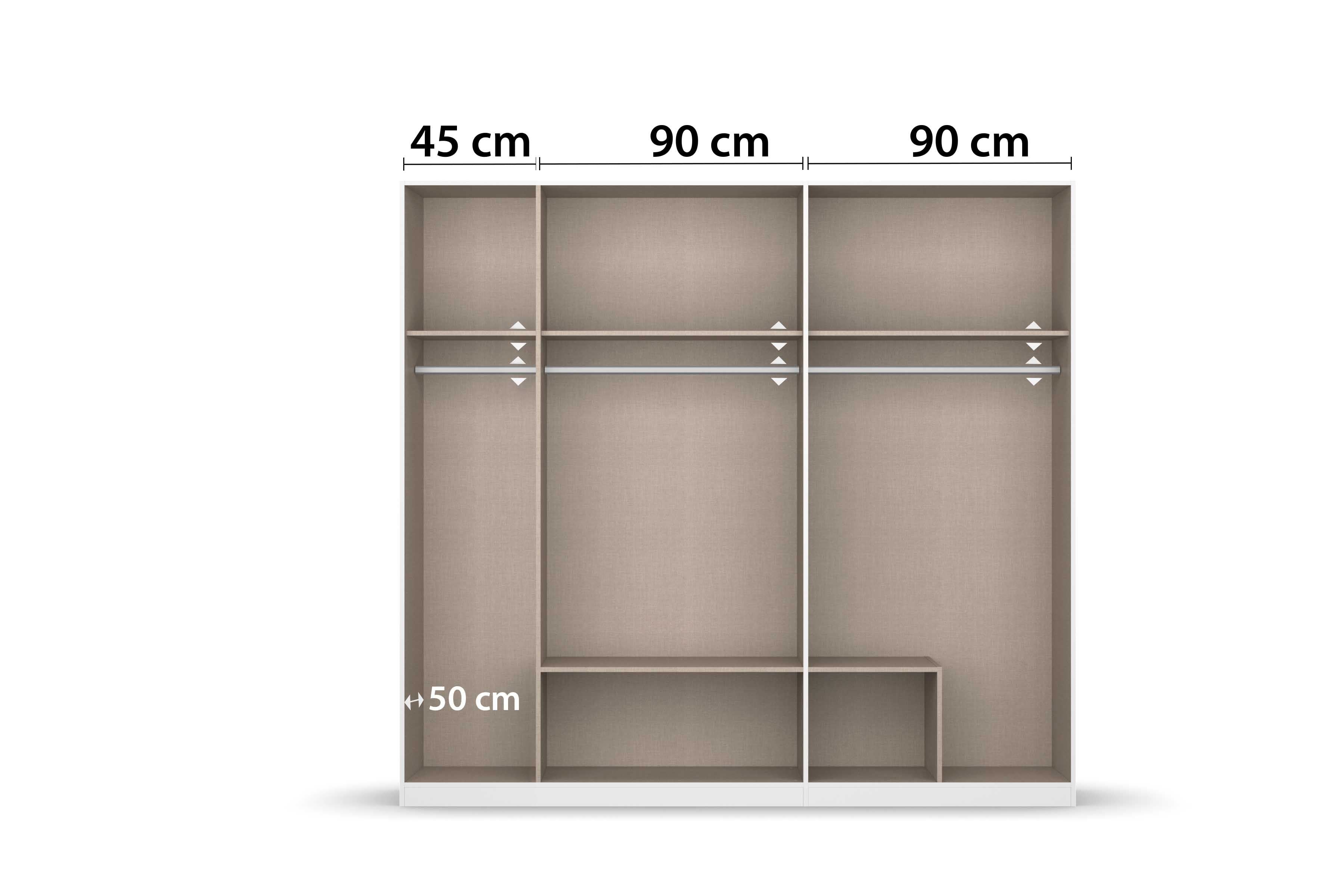 Oakwood Rauch Davoa 5-Door Hinged Wardrobe with 3 Mirror Doors