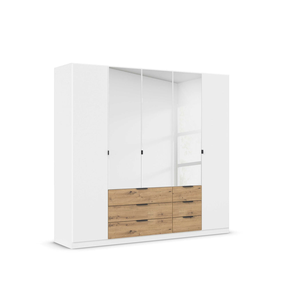 Oakwood Rauch Davoa 5-Door Hinged Wardrobe with 3 Mirror Doors