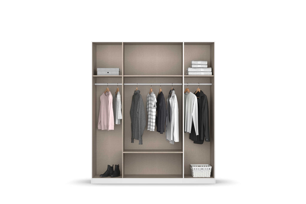 Oakwood Rauch Davoa 4-Door Hinged Wardrobe with 2 Mirror Doors