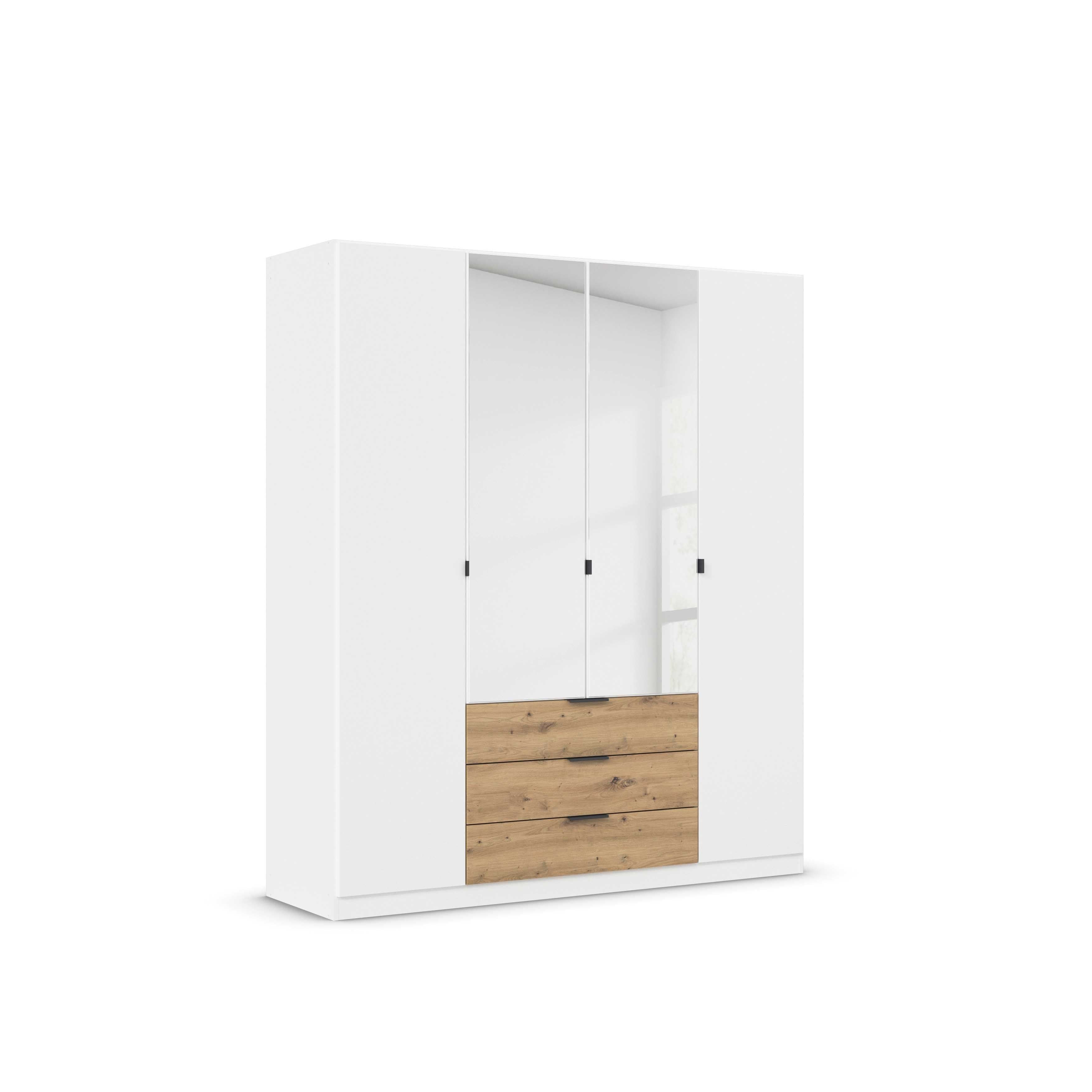 Oakwood Rauch Davoa 4-Door Hinged Wardrobe with 2 Mirror Doors
