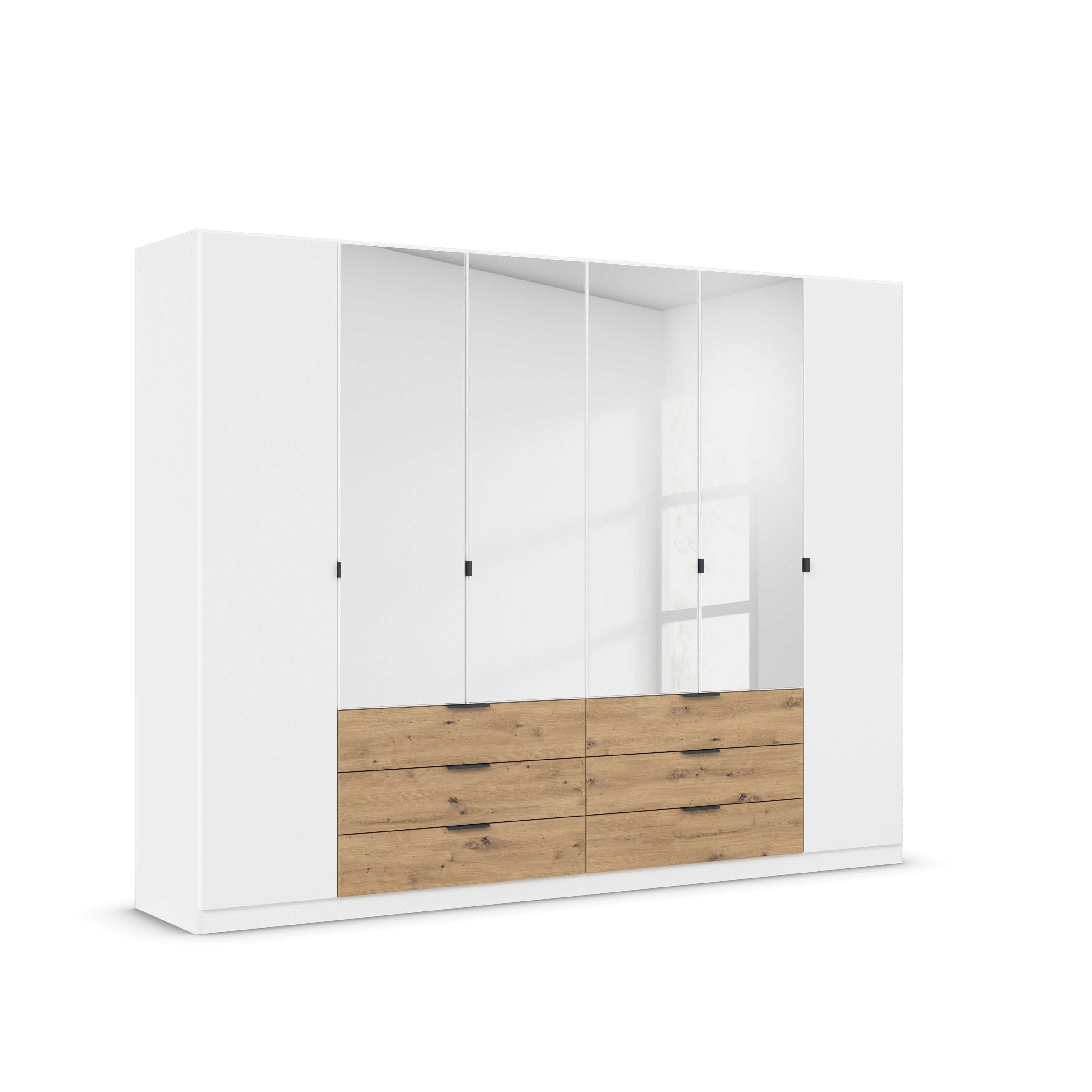 Oakwood Rauch Davoa 6-Door Hinged Wardrobe with 4 Mirror Doors