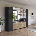 Oakwood Rauch Davoa 6-Door Hinged Wardrobe with 4 Mirror Doors