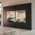 Oakwood Rauch Barea 2-Door Mirror Sliding Wardrobe - Metallic Grey