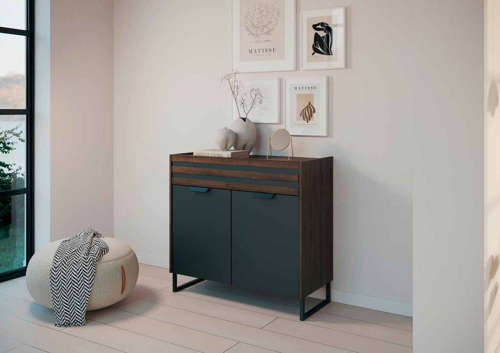 Oakwood Rauch Barea Sliding Door Wardrobe Metallic Grey
