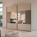 Oakwood Rauch Barea 2-Door Mirror Sliding Wardrobe - Champagne