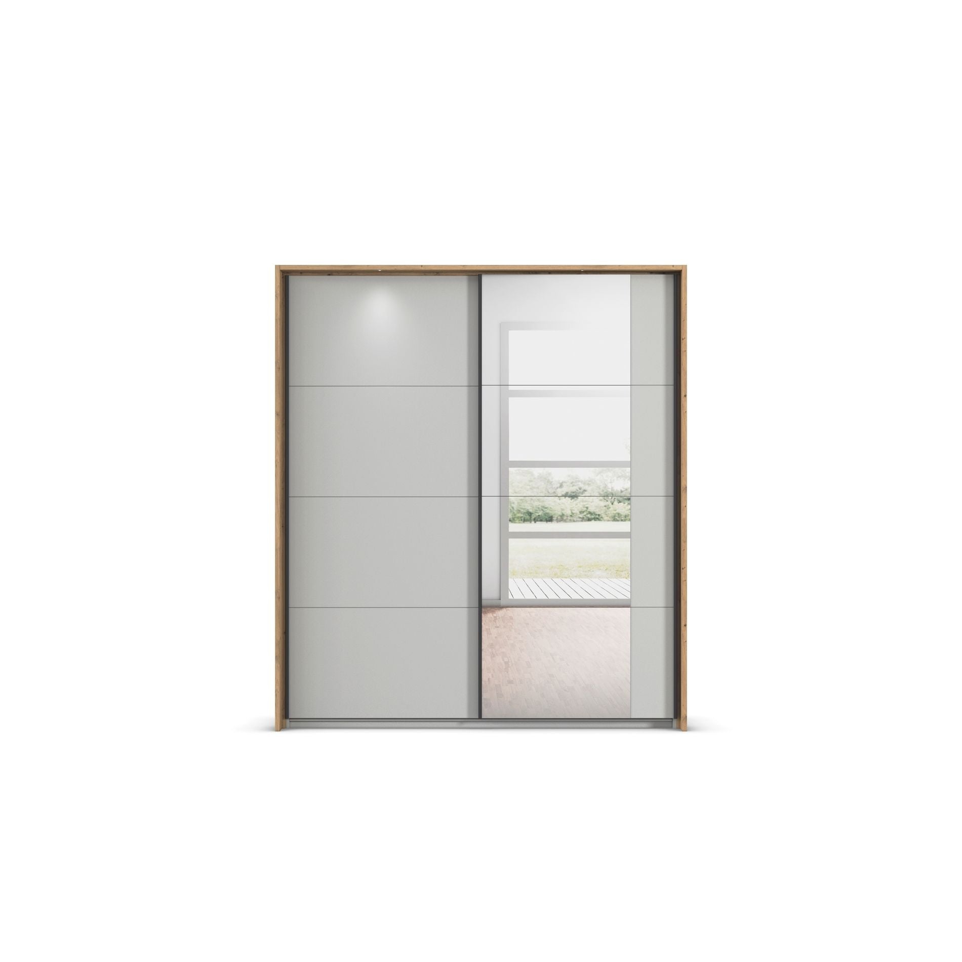 Oakwood Rauch Credo Silk Grey Sliding Wardrobe