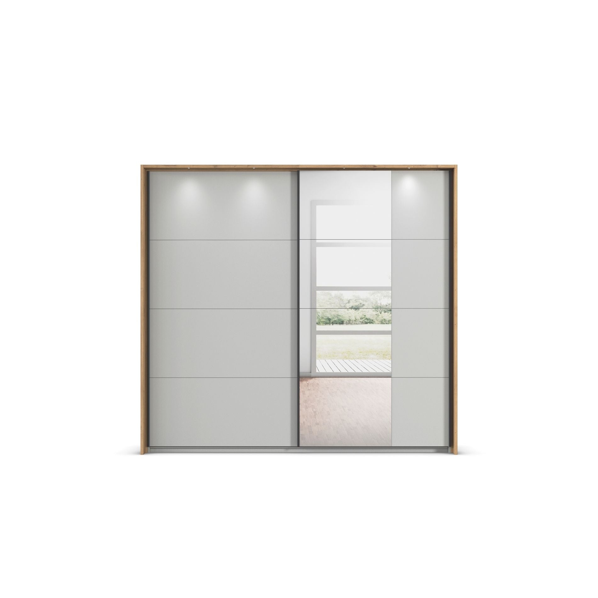 Oakwood Rauch Credo Silk Grey Sliding Wardrobe