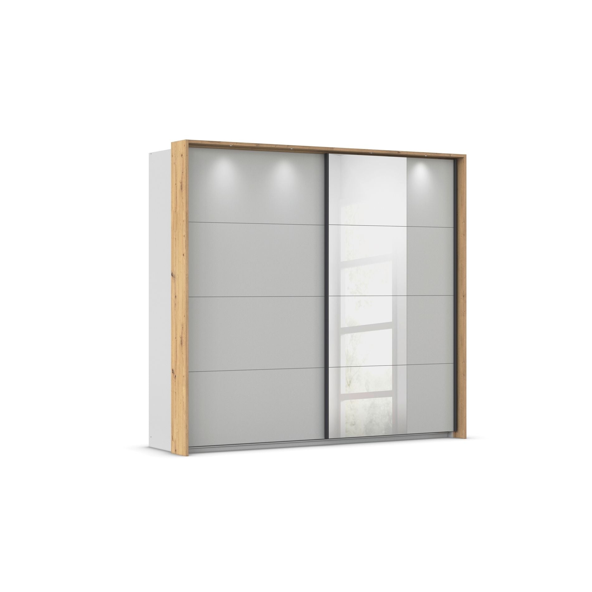 Oakwood Rauch Credo Silk Grey Sliding Wardrobe