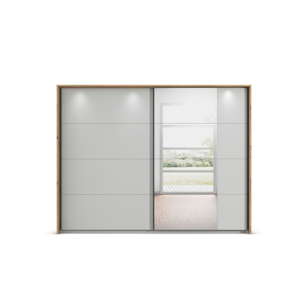 Oakwood Rauch Credo Silk Grey Sliding Wardrobe