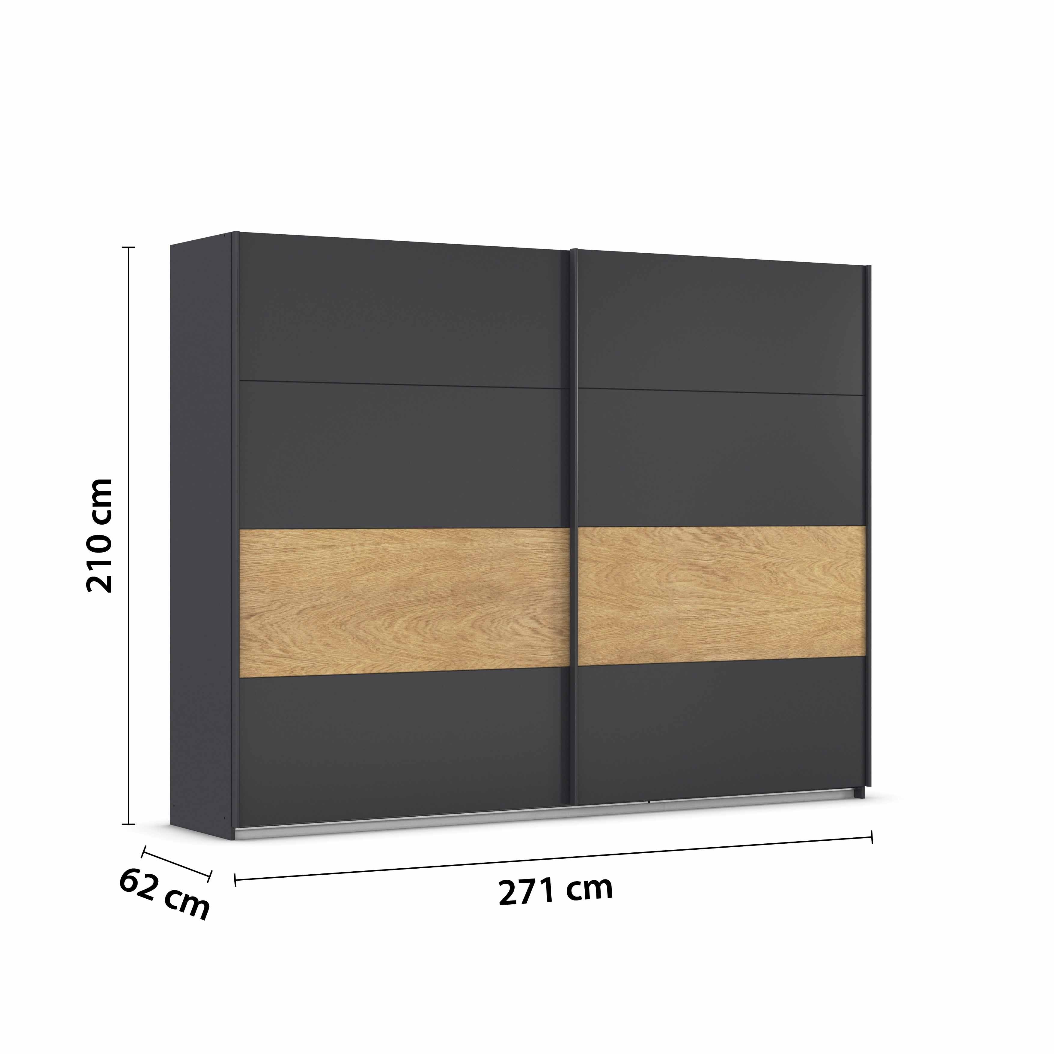 Oakwood Rauch Malva 2-Door Sliding Wardrobe - 271CM