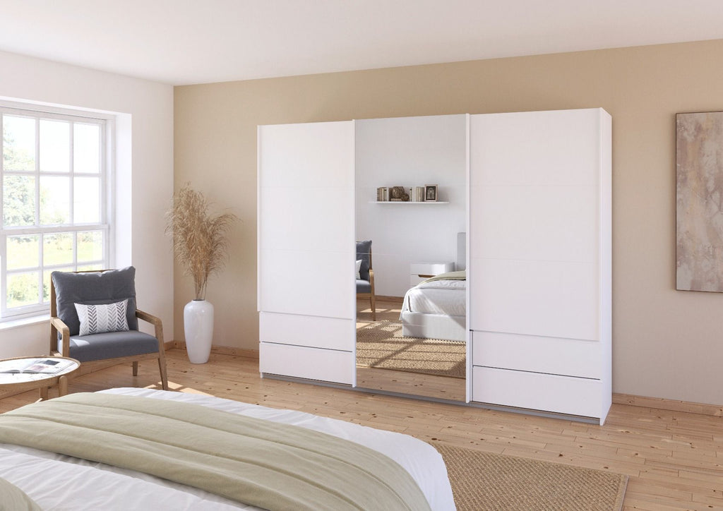 Oakwood Rauch Elara Alpine White 3 door Sliding Wardrobe