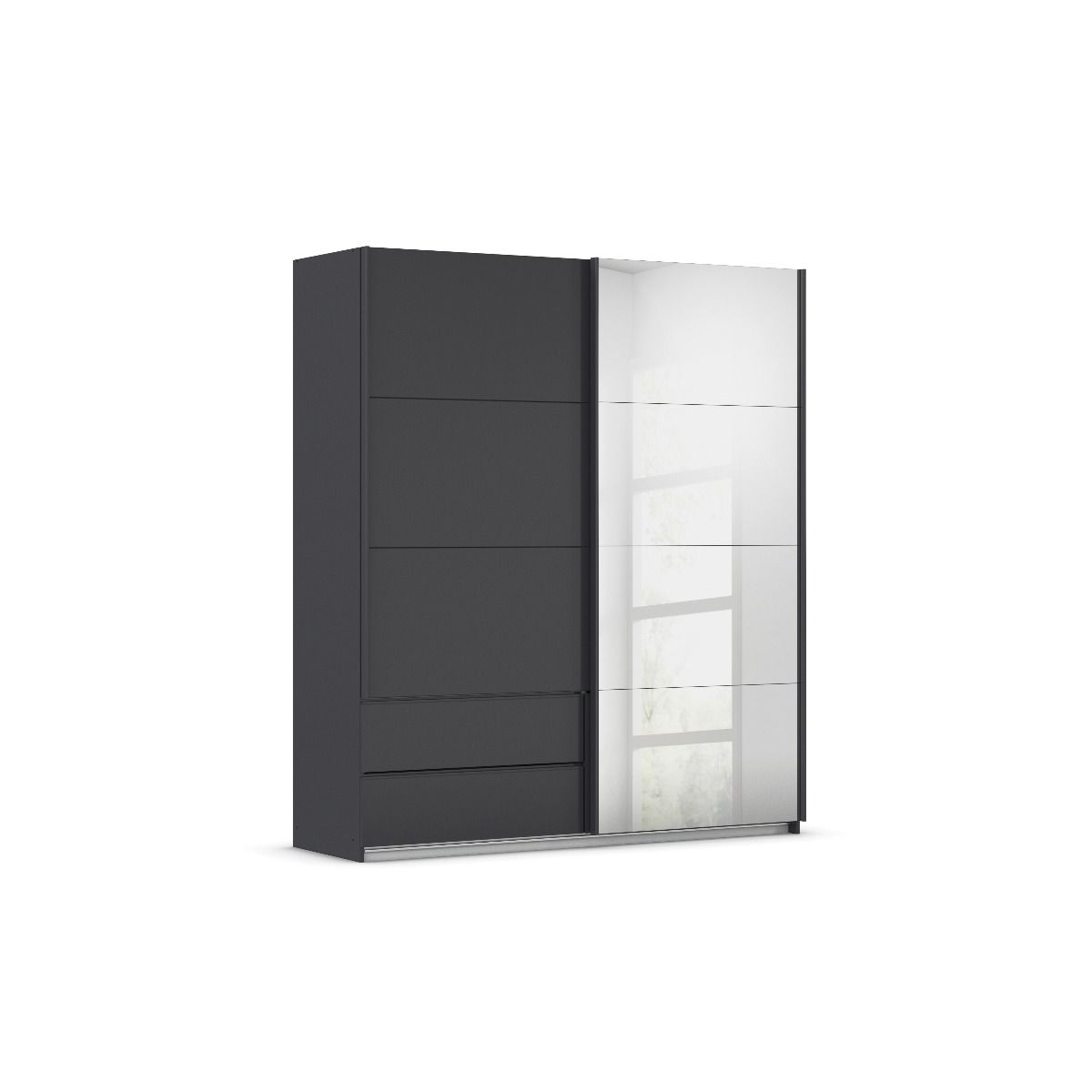 Oakwood Rauch Elara Metallic Grey 2 door Sliding Wardrobe