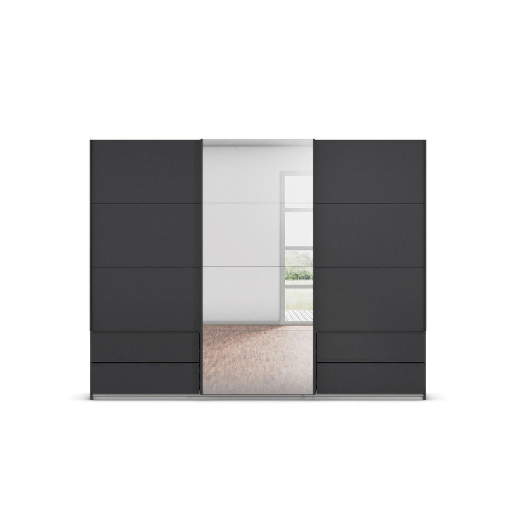 Oakwood Rauch Elara Metallic Grey 3 door Sliding Wardrobe