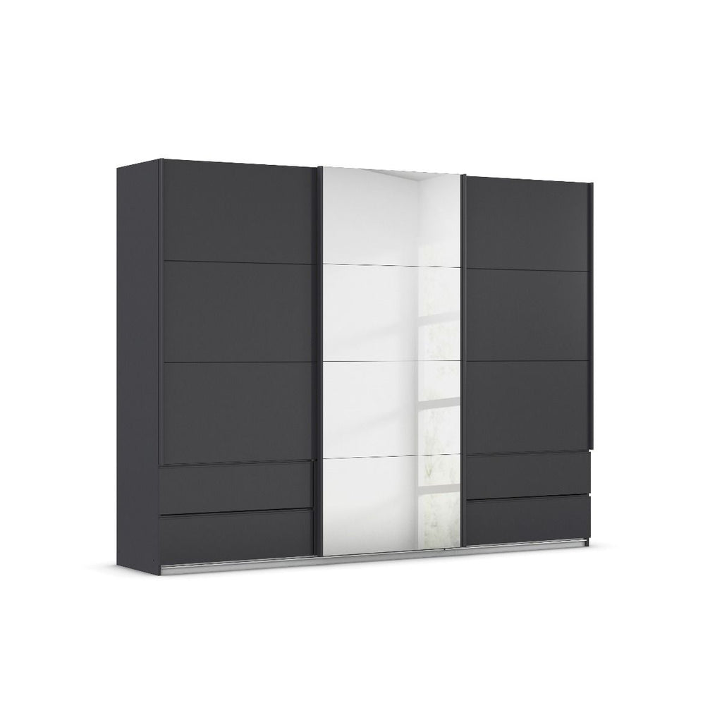 Oakwood Rauch Elara Metallic Grey 3 door Sliding Wardrobe