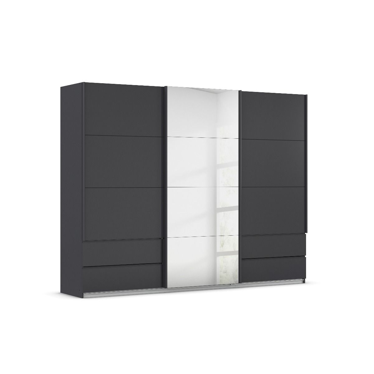 Oakwood Rauch Elara Metallic Grey 3 door Sliding Wardrobe