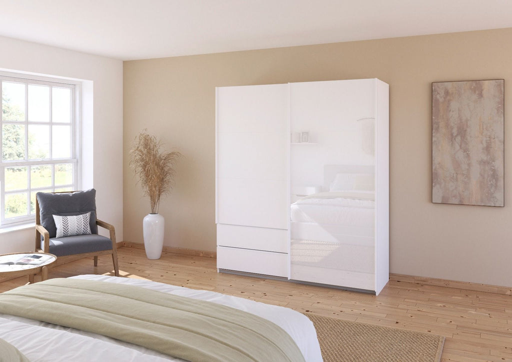 Oakwood Rauch Elara Alpine White 2 door Sliding Wardrobe