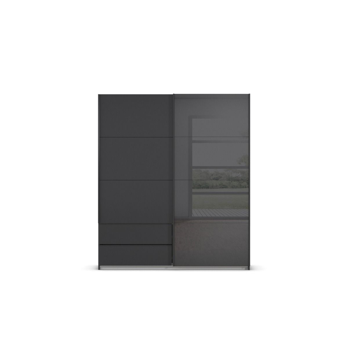 Oakwood Rauch Elara Metallic Grey 2 door Sliding Wardrobe