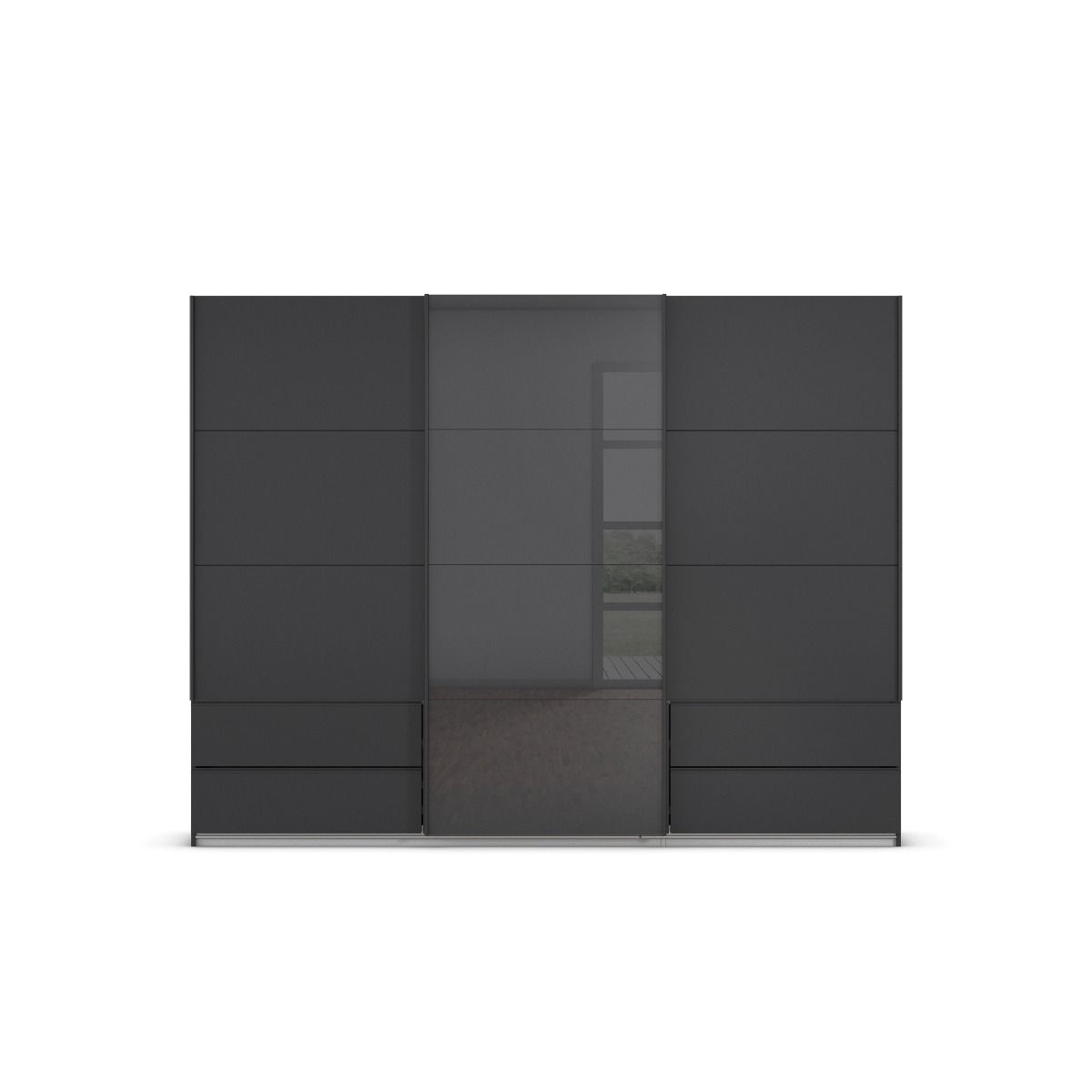 Oakwood Rauch Elara Metallic Grey 3 door Sliding Wardrobe