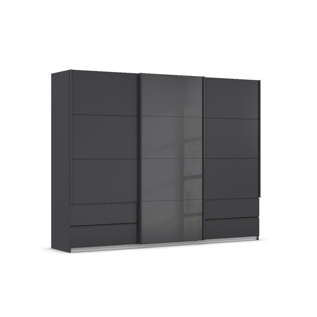 Oakwood Rauch Elara Metallic Grey 3 door Sliding Wardrobe