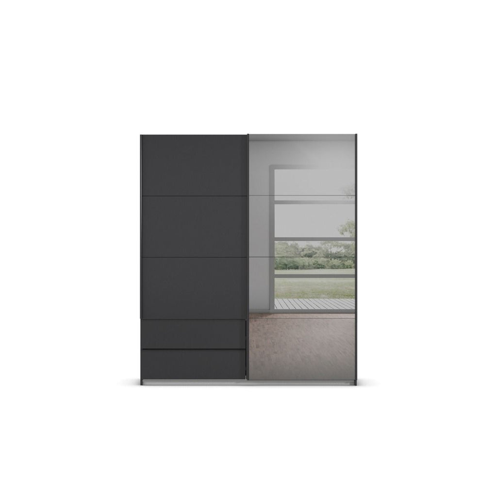 Oakwood Rauch Elara Metallic Grey 2 door Sliding Wardrobe