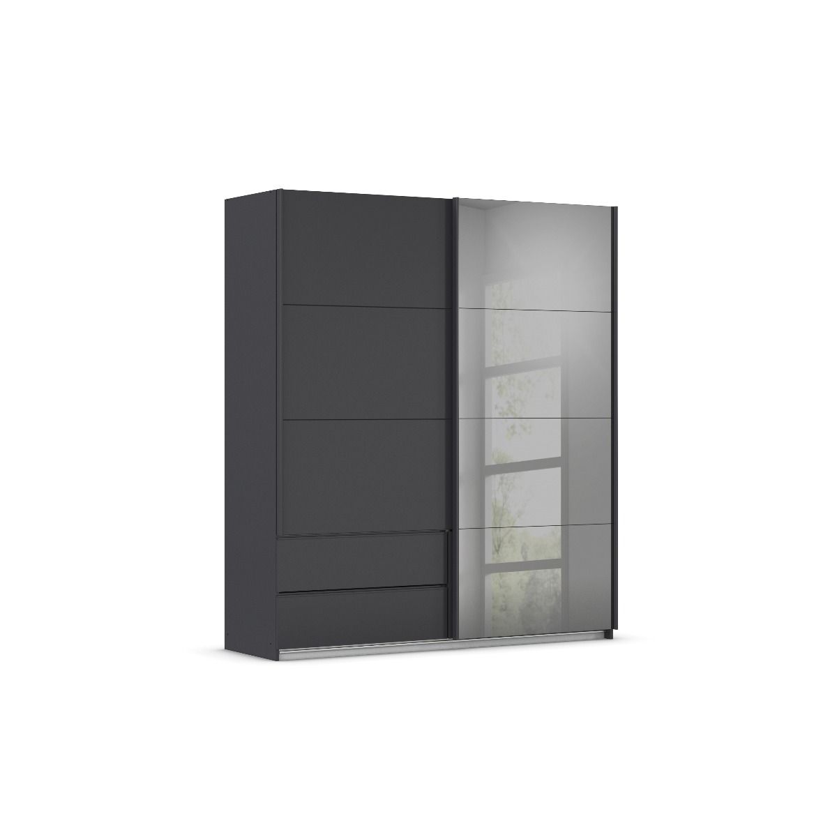 Oakwood Rauch Elara Metallic Grey 2 door Sliding Wardrobe