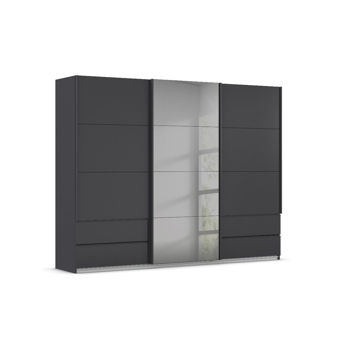 Oakwood Rauch Elara Metallic Grey 3 door Sliding Wardrobe