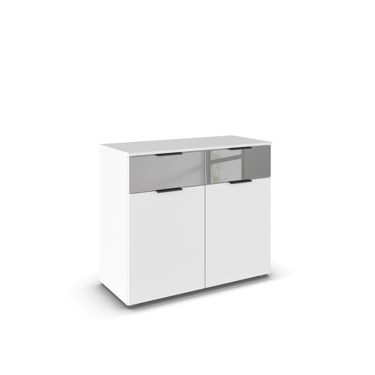 Oakwood Rauch Skyla Alpine White 5 Hinged Door Wardrobe with Full Grey Mirror Front
