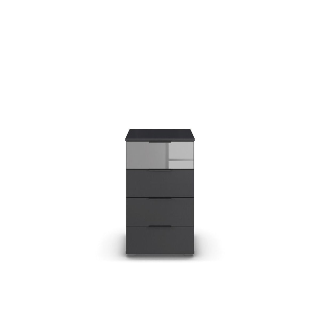 Oakwood Rauch Skyla Metallic Grey 6 Hinged Door Wardrobe with Full Grey Mirror Front
