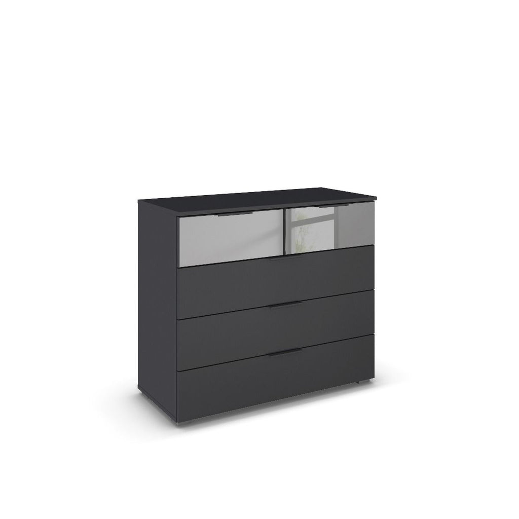 Oakwood Rauch Skyla Metallic Grey 6 Hinged Door Wardrobe with Full Grey Mirror Front