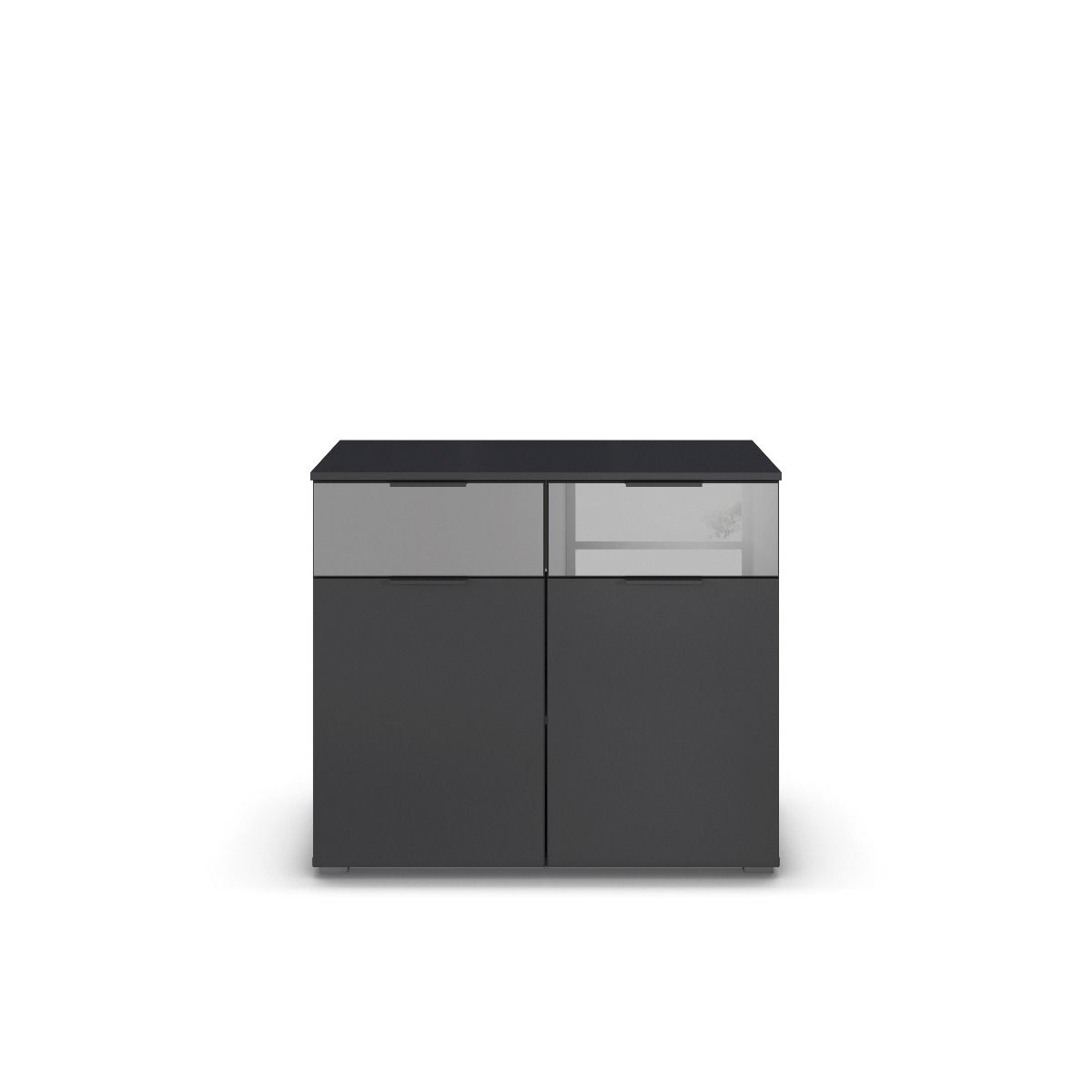 Oakwood Rauch Skyla Metallic Grey 6 Hinged Door Wardrobe with Full Grey Mirror Front