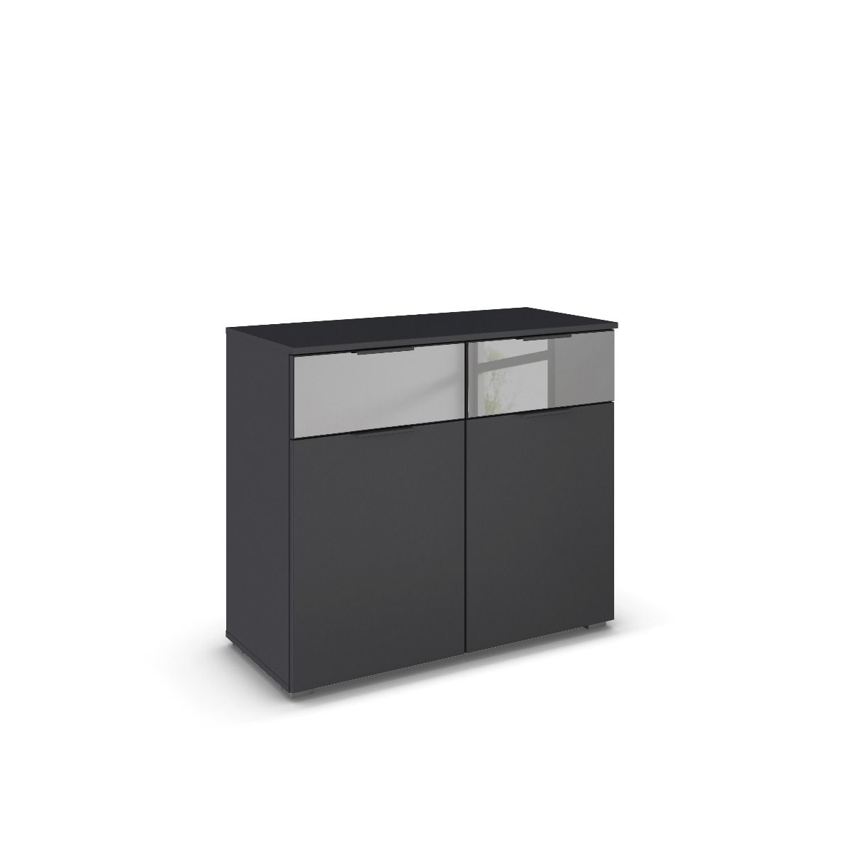 Oakwood Rauch Skyla Metallic Grey 6 Hinged Door Wardrobe with Full Grey Mirror Front