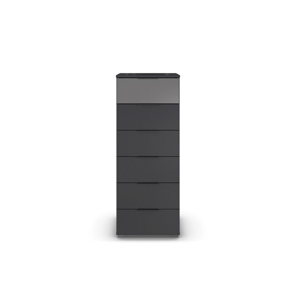 Oakwood Rauch Skyla Metallic Grey 6 Hinged Door Wardrobe with Full Grey Mirror Front