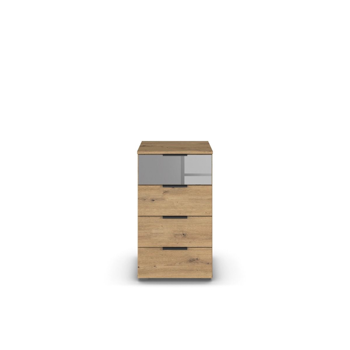 Oakwood Rauch Skyla Artisan Oak 4 Hinged Door Wardrobe with Full Grey Mirror Front